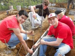 Nebraska students participate in a service project building earthquake resistance homes in Guatemala.