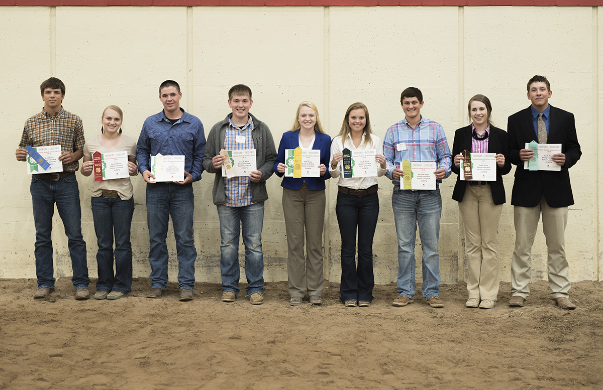 PASE Livestock Judging top sheep/goat individual winners.