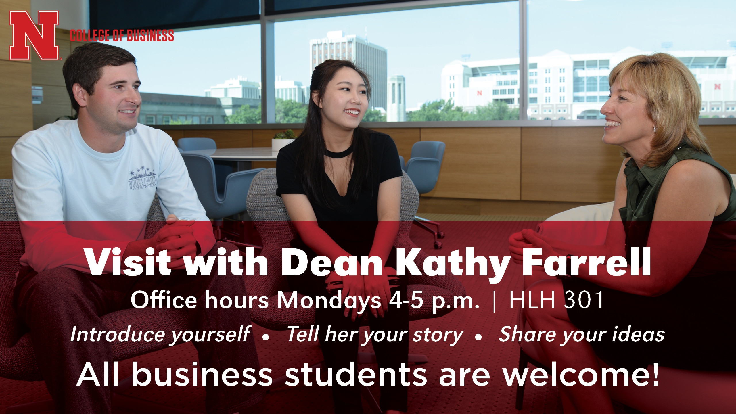 Stop by to talk with Dean Farrell.
