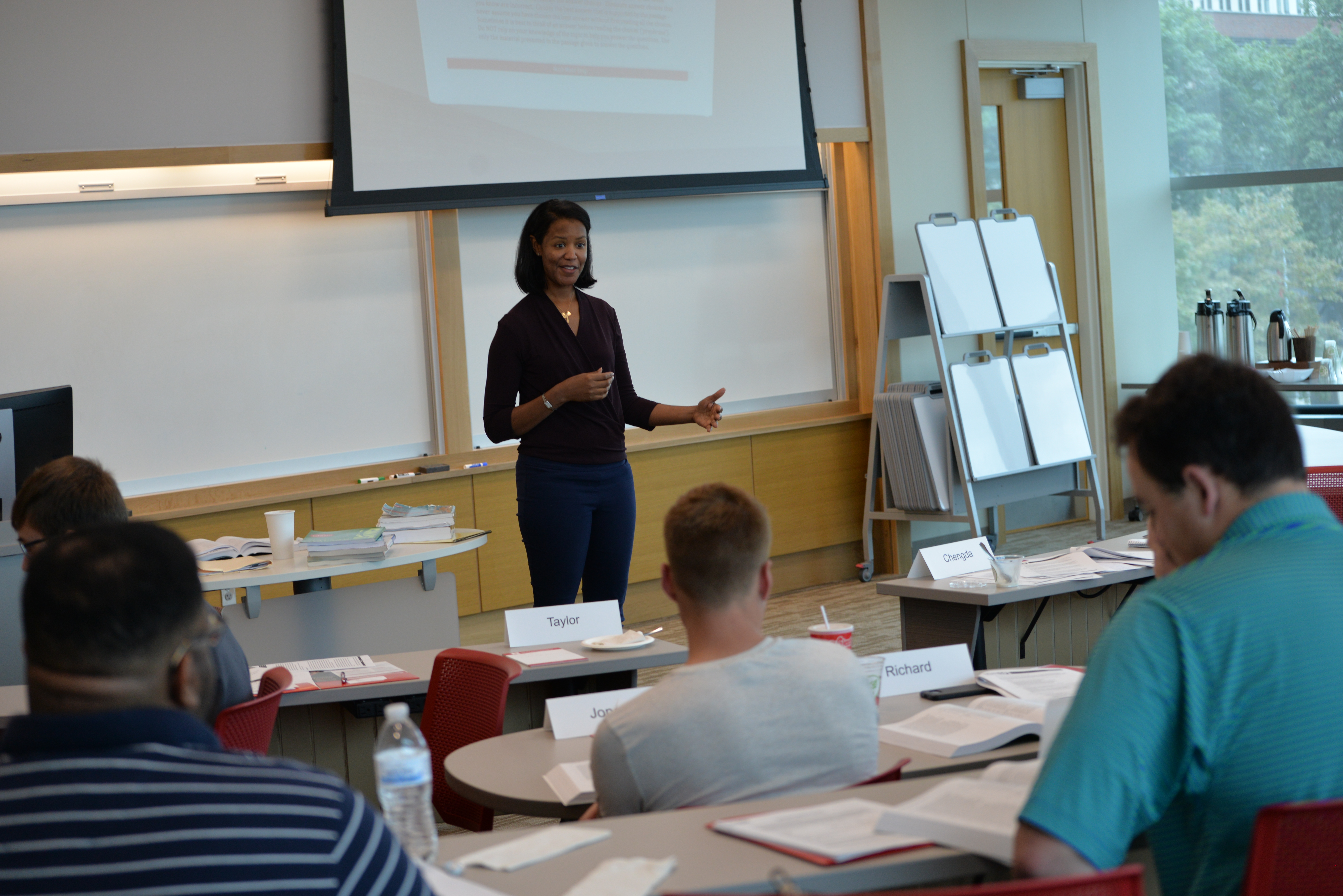 Stephanie Espy, founder and president of Atlanta-based MathSP Strategies and Problem-Solving, prepares prospective graduate students for the GMAT.