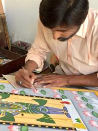 Jatin Sharma at work, Nathdwara, Decemer 2016. (Image courtesty of College of Education and Human Sciences, UNL)