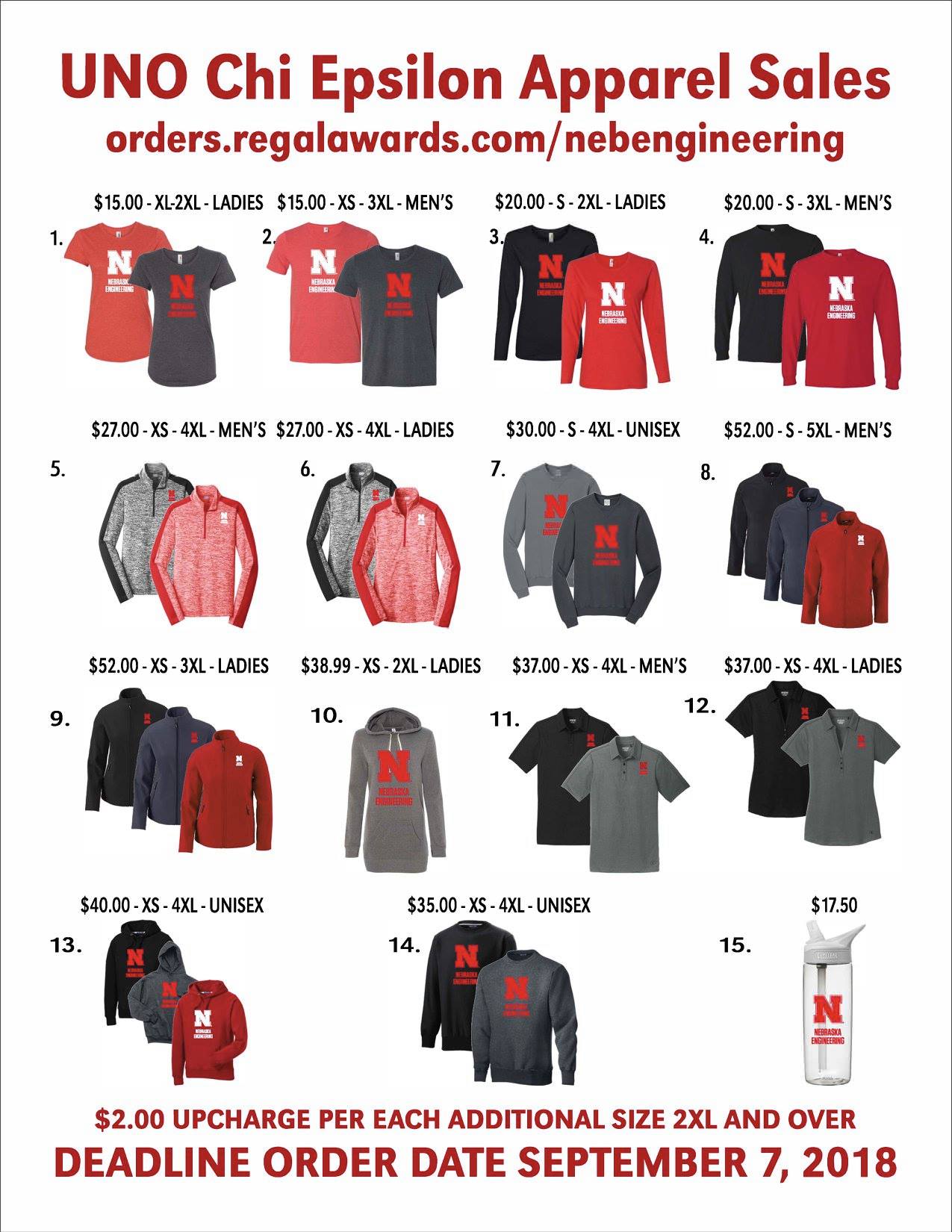 Support Chi Epsilon (Scott Campus) with your purchase of Nebraska Engineering apparel.